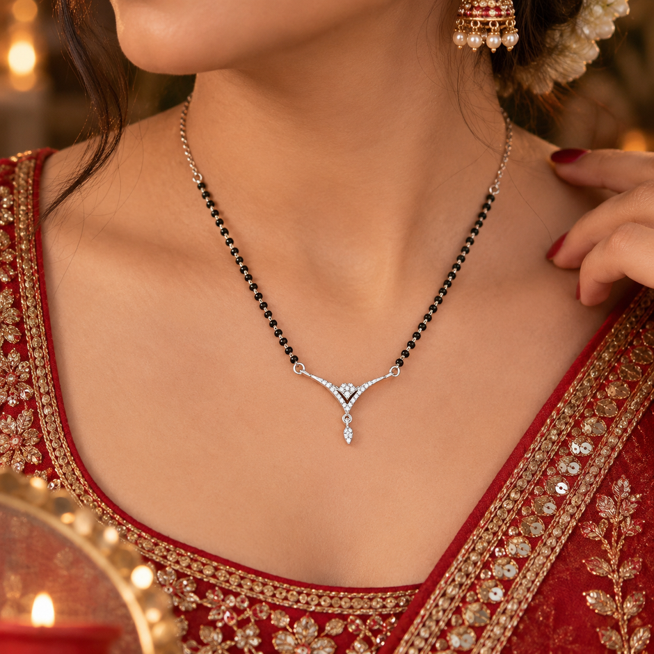 Heart V Shape Mangalsutra