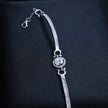 Round Stone Bar Silver Bracelet