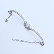 Round Stone Bar Silver Bracelet