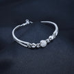Dual Bead Line Silver Bracelet