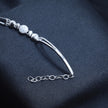 Dual Bead Line Silver Bracelet
