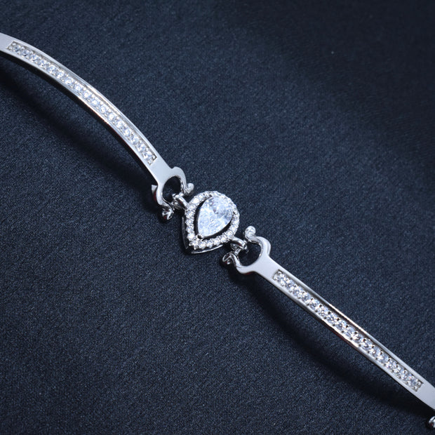 Pavé Bar Sterling Silver Bracelet