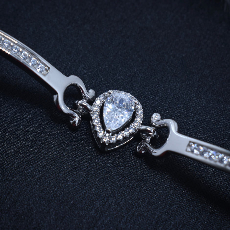 Pavé Bar Sterling Silver Bracelet