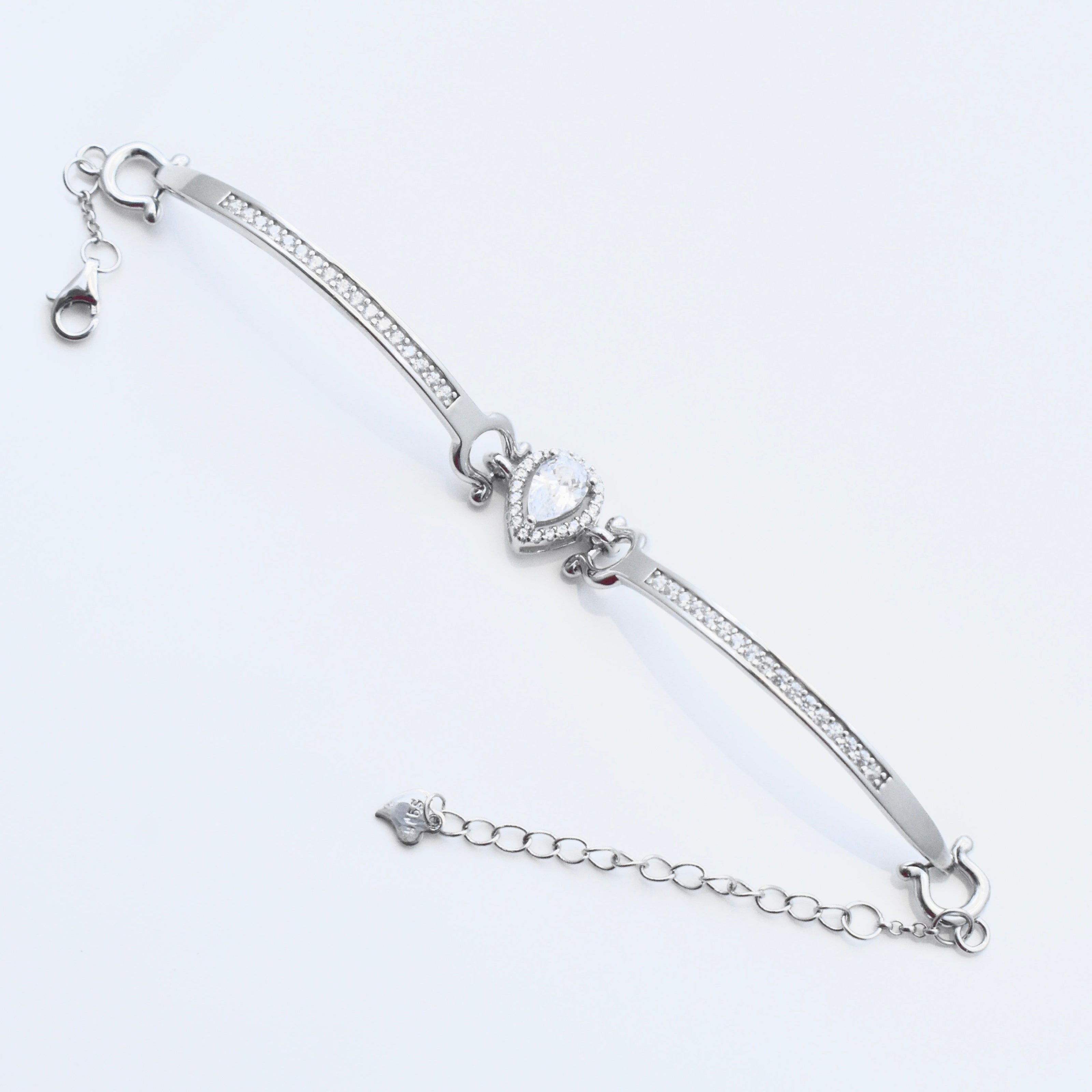 Pavé Bar Sterling Silver Bracelet