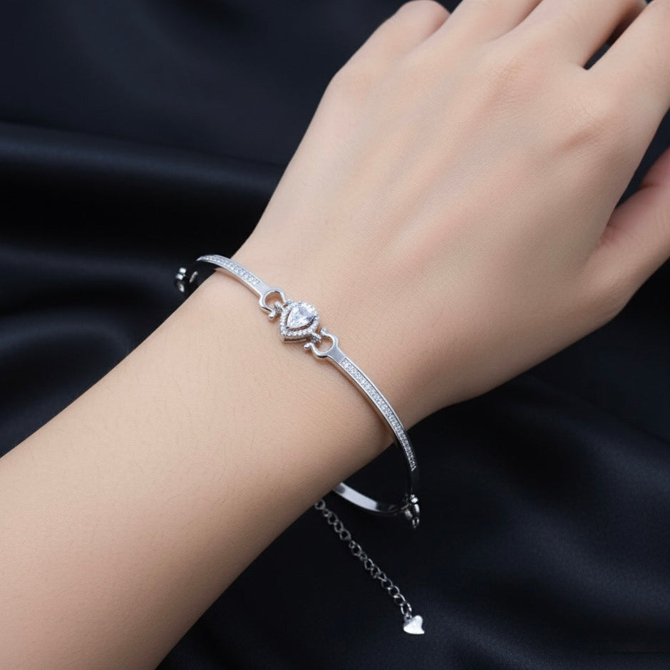 Pavé Bar Sterling Silver Bracelet