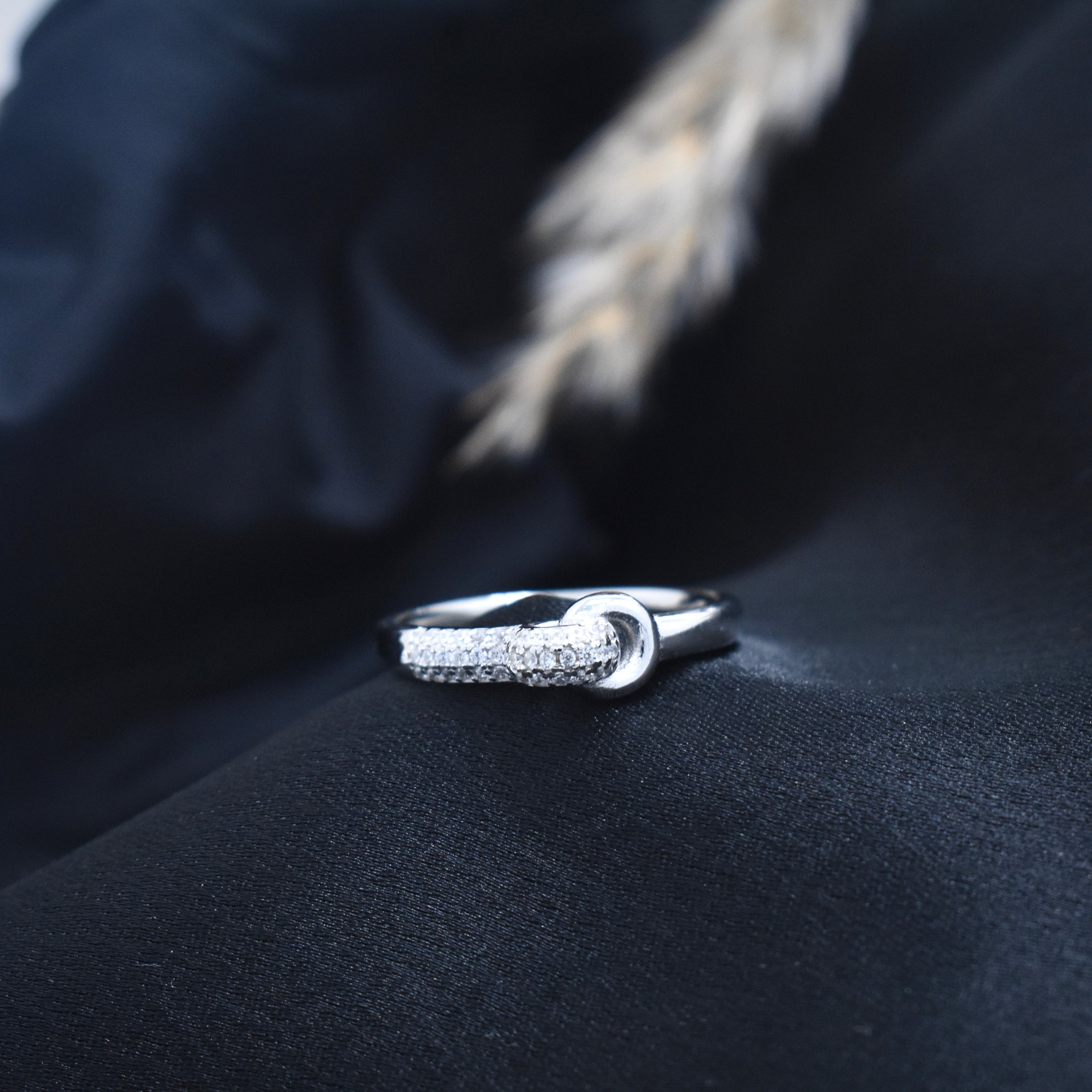 Silver Dual knot Accent Ring