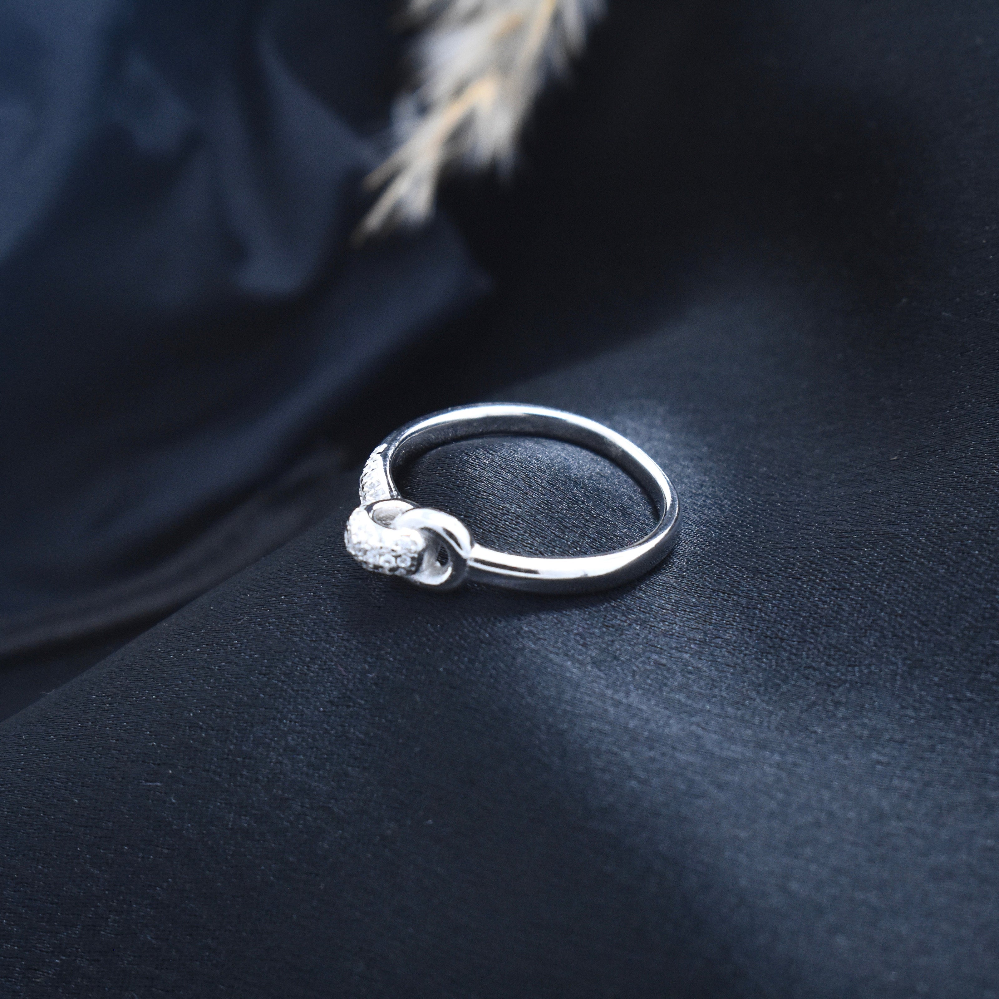 Silver Dual knot Accent Ring