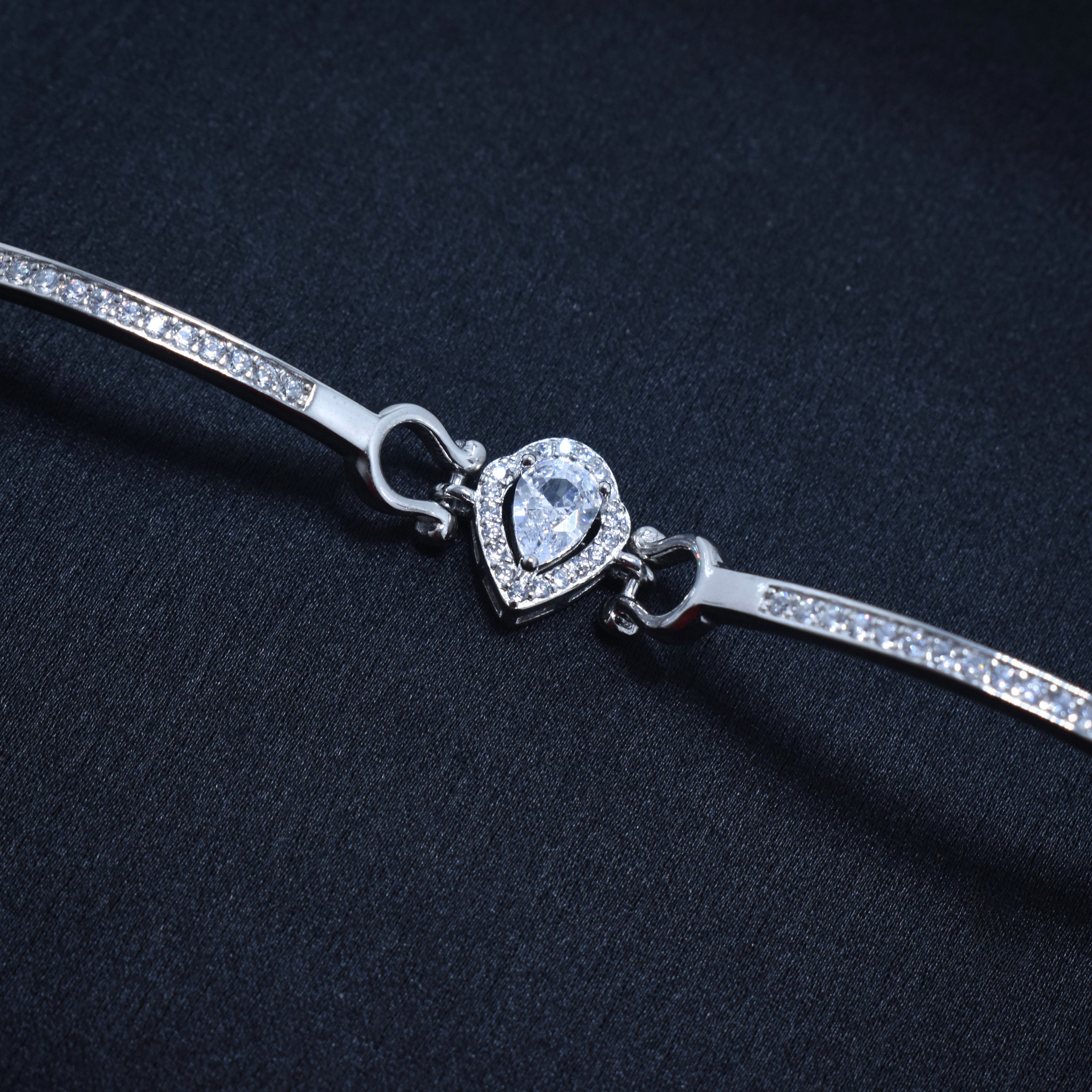 Bold Teardrop Silver Bracelet