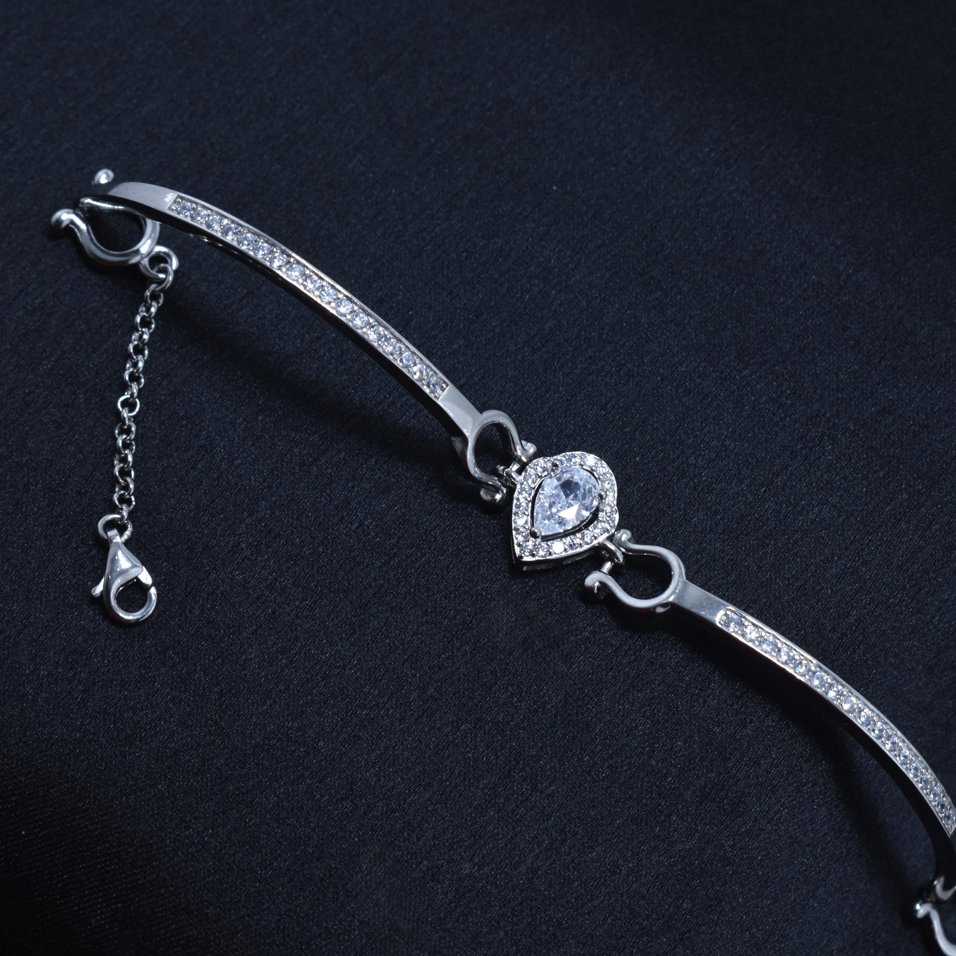 Bold Teardrop Silver Bracelet