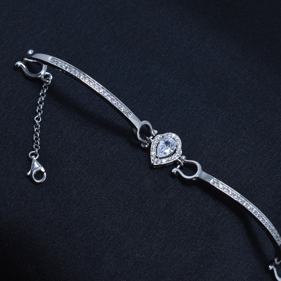 Bold Teardrop Silver Bracelet