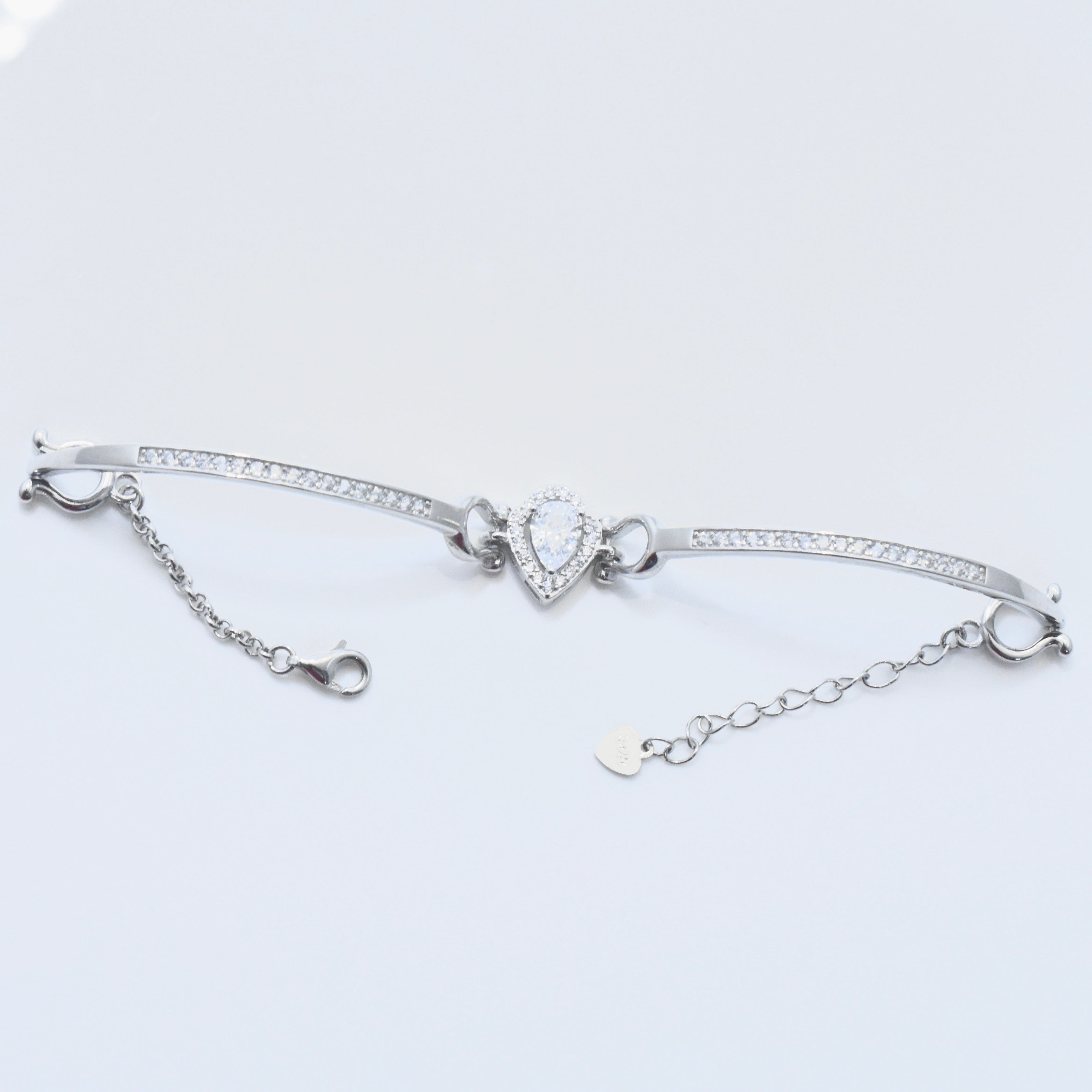 Bold Teardrop Silver Bracelet