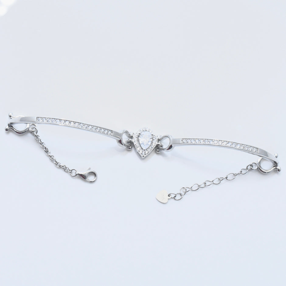 Bold Teardrop Silver Bracelet