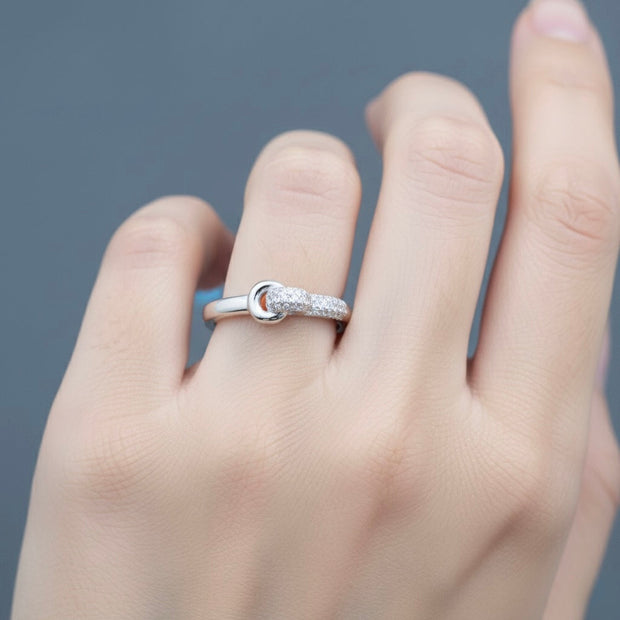 Silver Dual knot Accent Ring