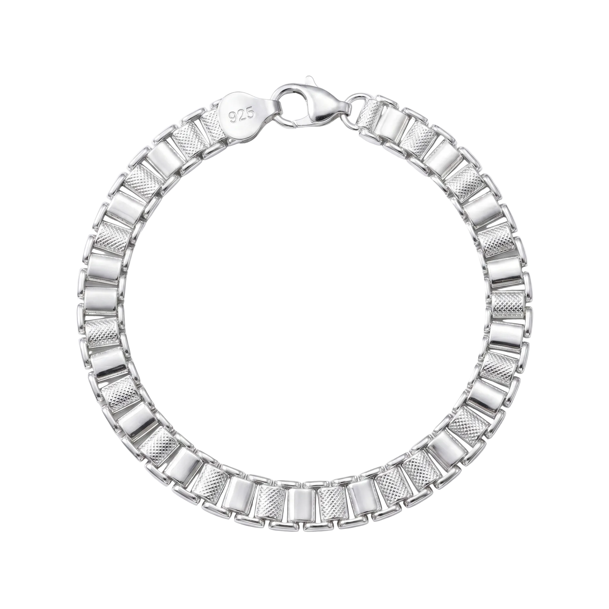 Textured Block Link Bracelet