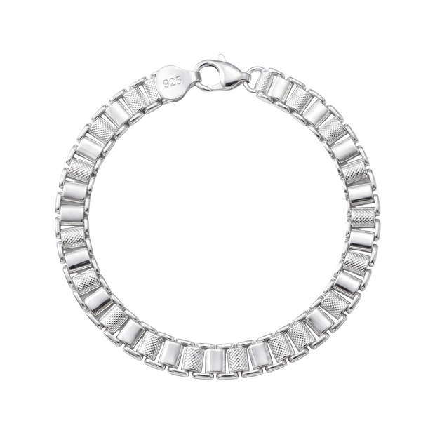 Textured Block Link Bracelet