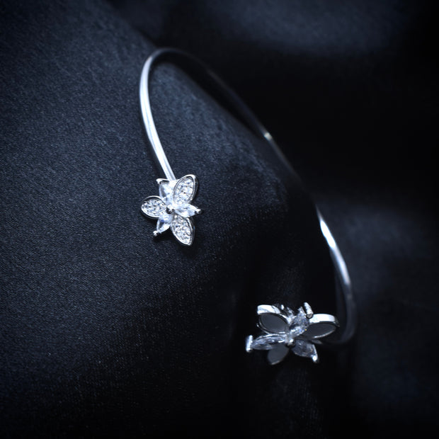 Butterfly Floral Silver Bracelet