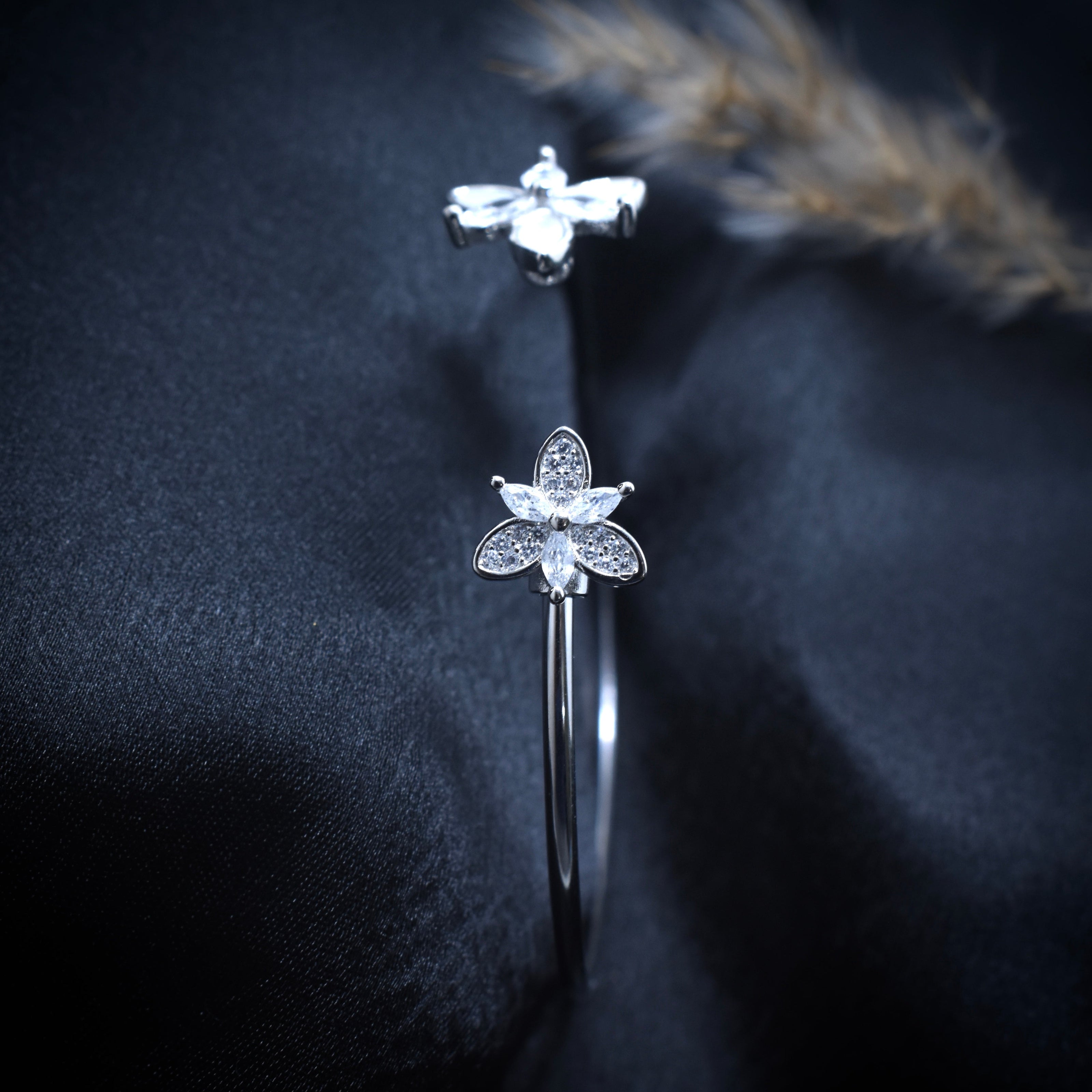 Butterfly Floral Silver Bracelet