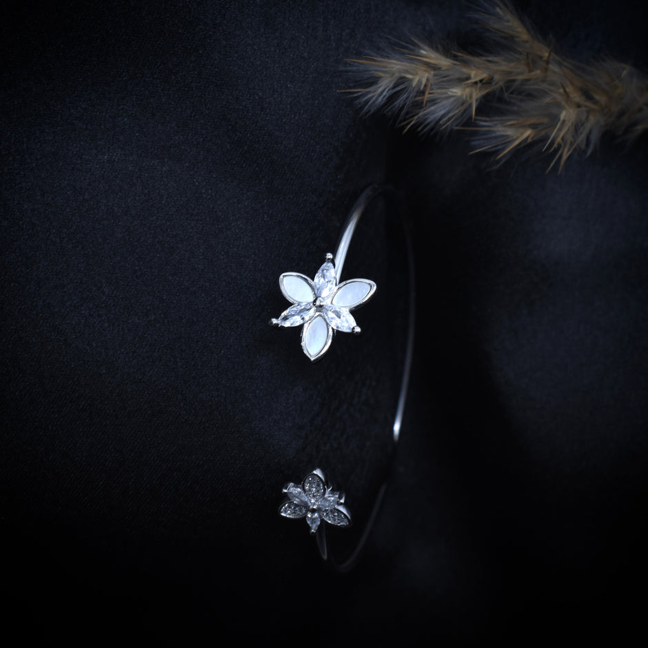 Butterfly Floral Silver Bracelet