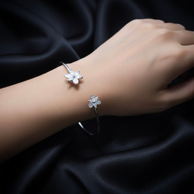 Butterfly Floral Silver Bracelet