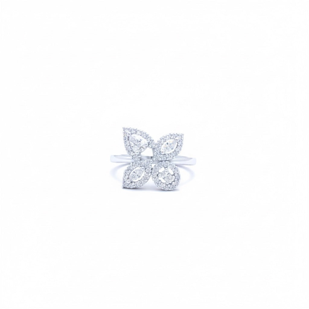 Silver Butterfly Sparkle Ring