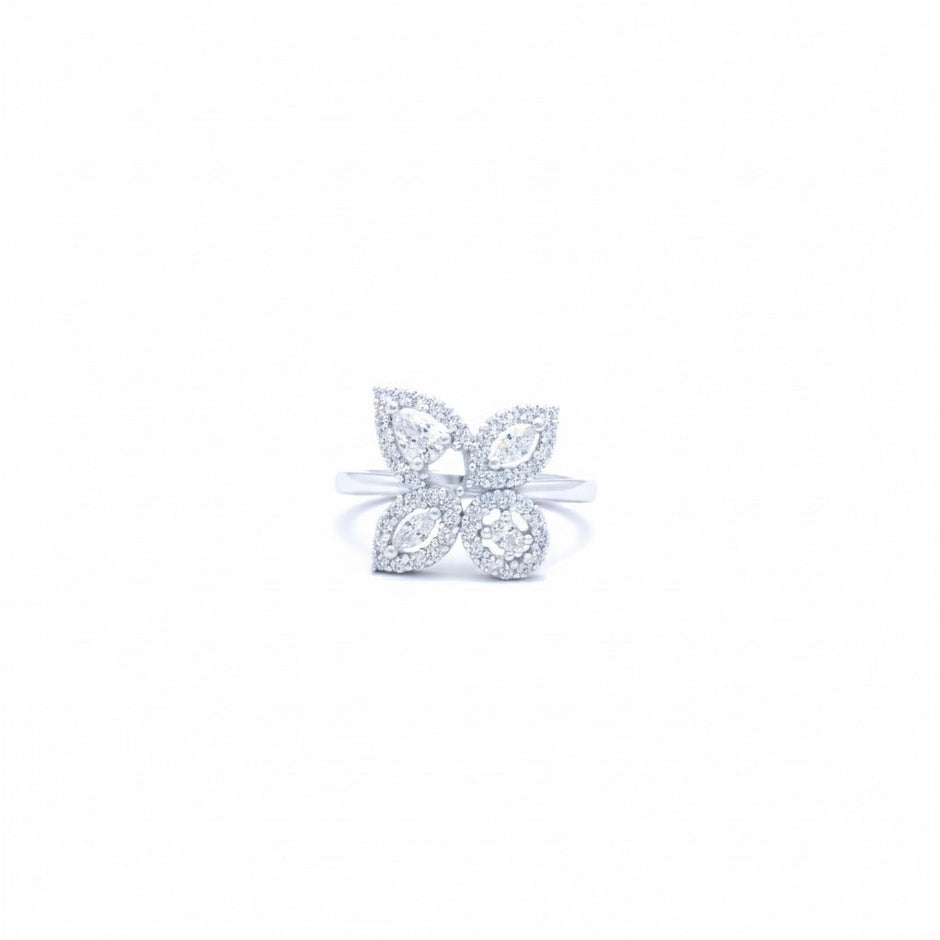 Silver Butterfly Sparkle Ring