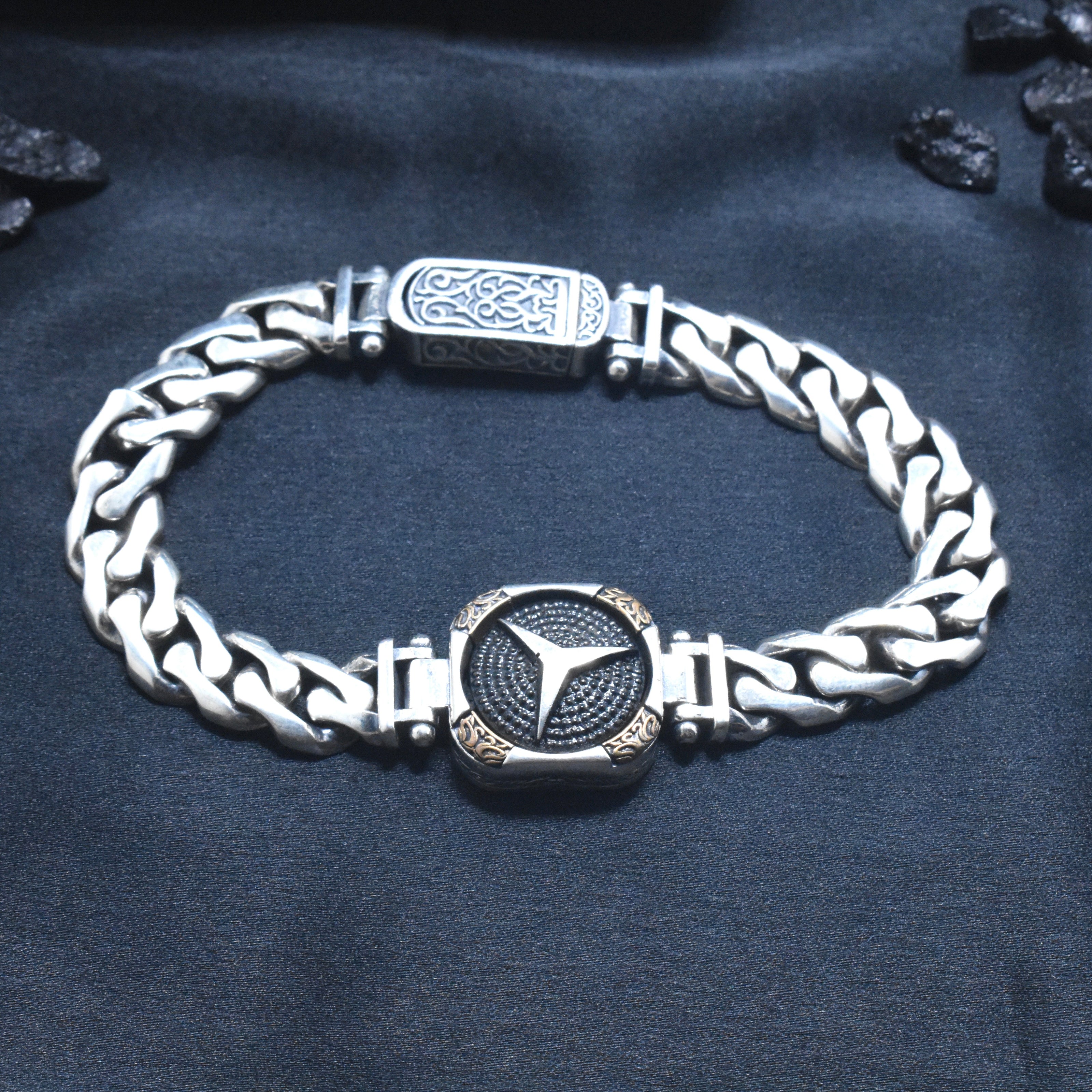 Emblem Link Silver Bracelet