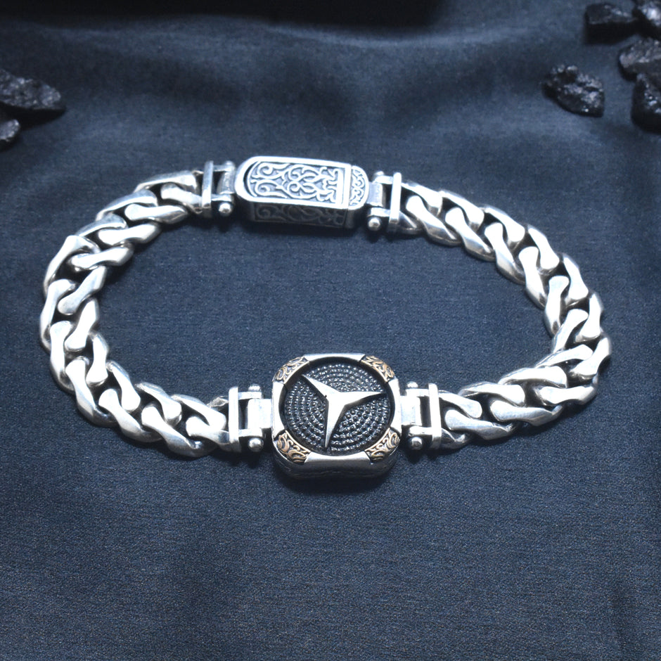 Emblem Link Silver Bracelet