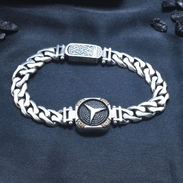 Emblem Link Silver Bracelet