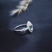Silver Emerald Shield Ring
