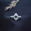 Silver Emerald Shield Ring