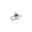 Silver Emerald Shield Ring
