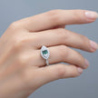 Silver Emerald Shield Ring
