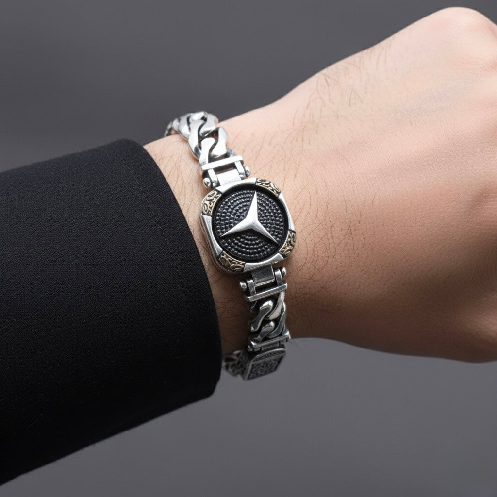 Emblem Link Silver Bracelet