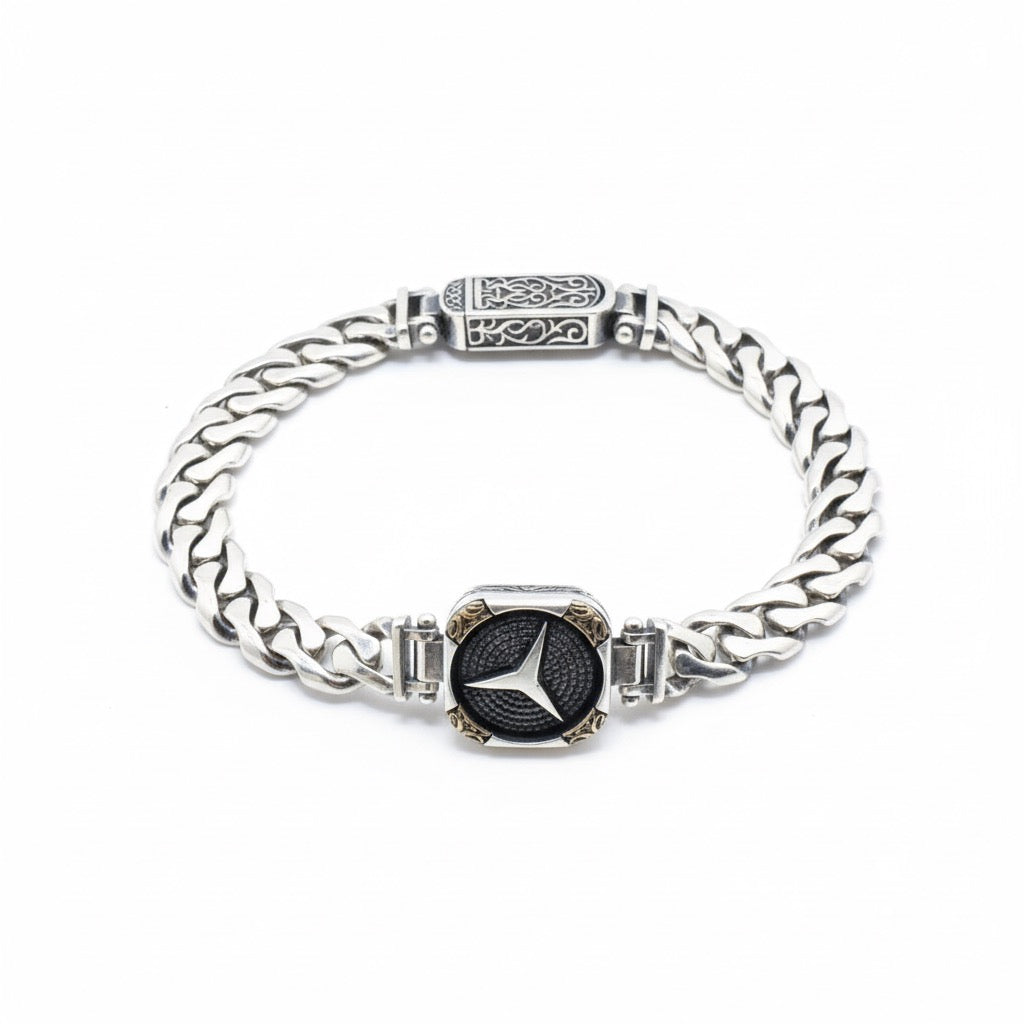 Emblem Link Silver Bracelet