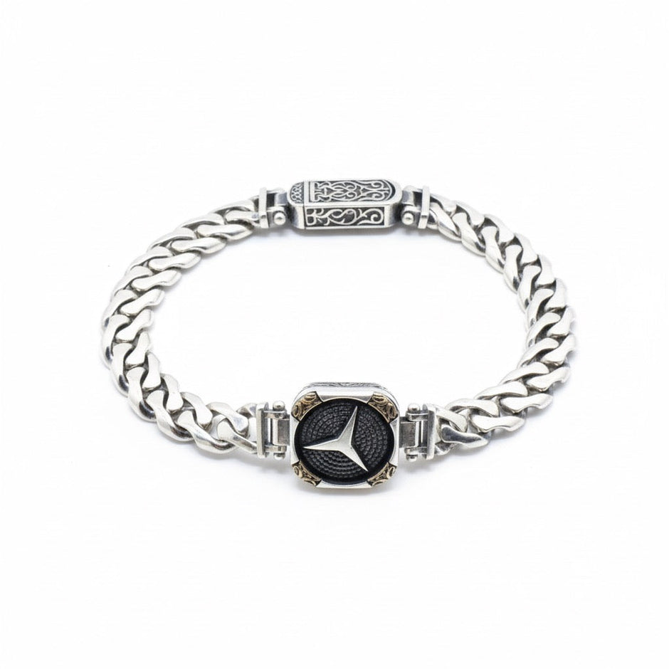 Emblem Link Silver Bracelet