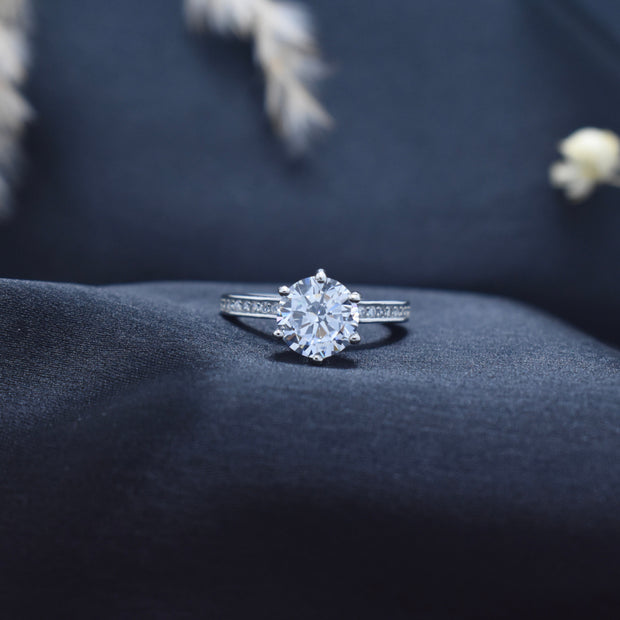 Silver Classic Crown Shine ring