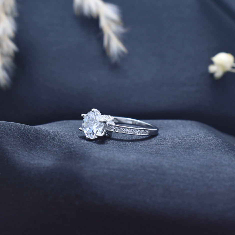 Silver Classic Crown Shine ring