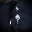 Baguette Pear Open Cuff Bracelet