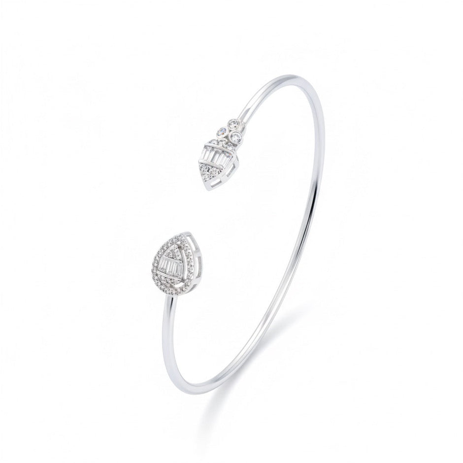Baguette Pear Silver Bracelet