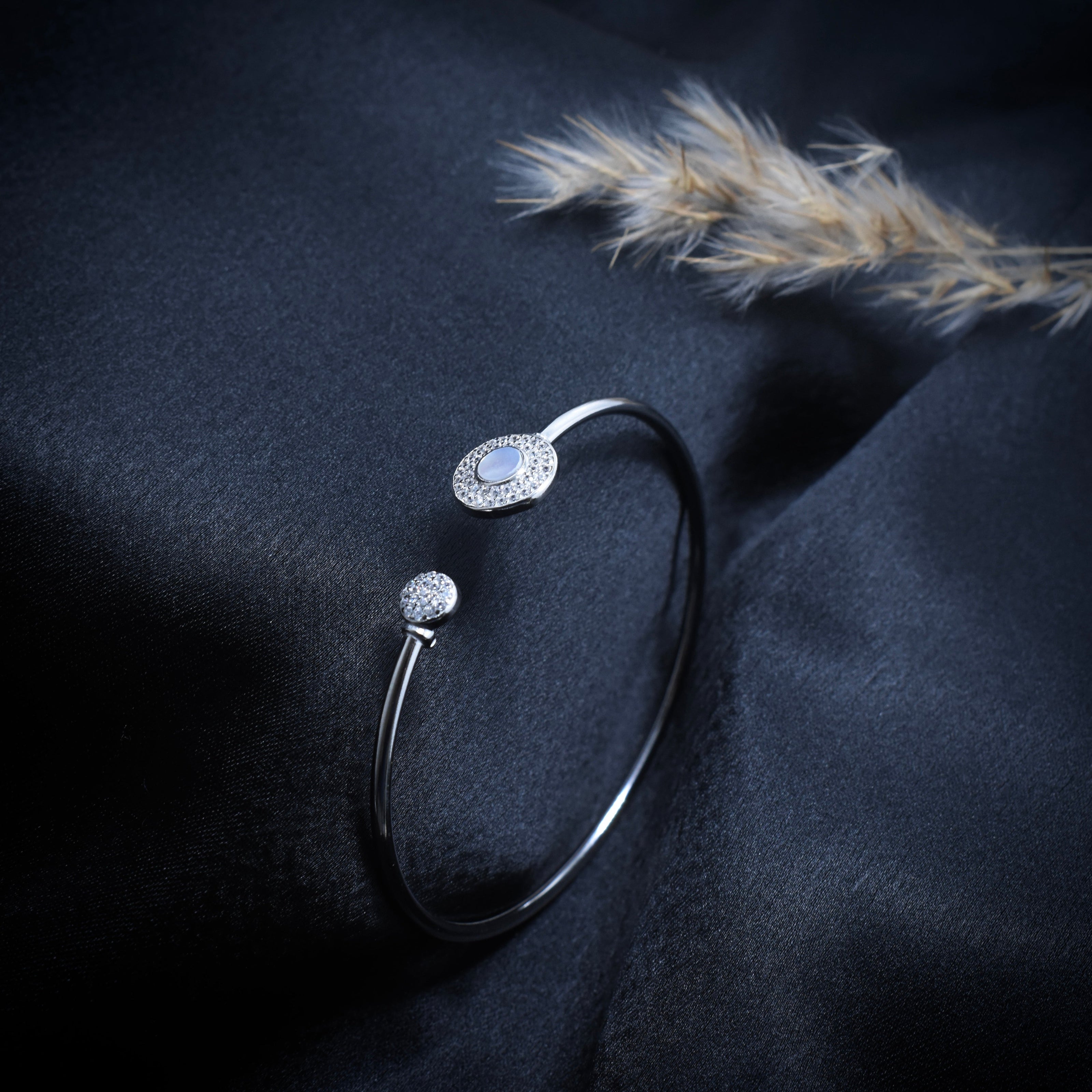 Dual Disc Silver Bracelet