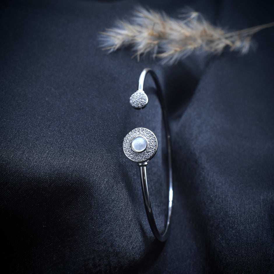 Dual Disc Silver Bracelet