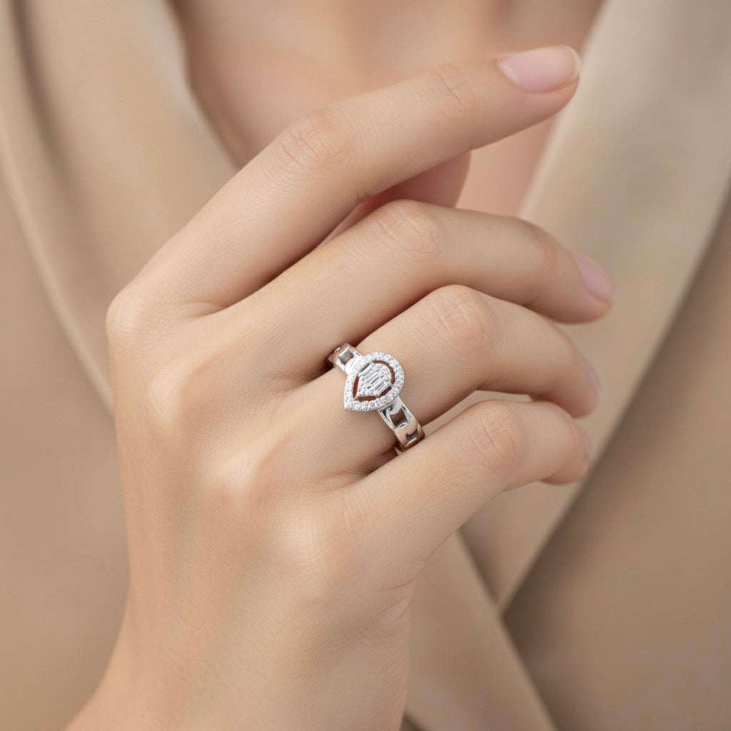 Silver Shield Crown Ring