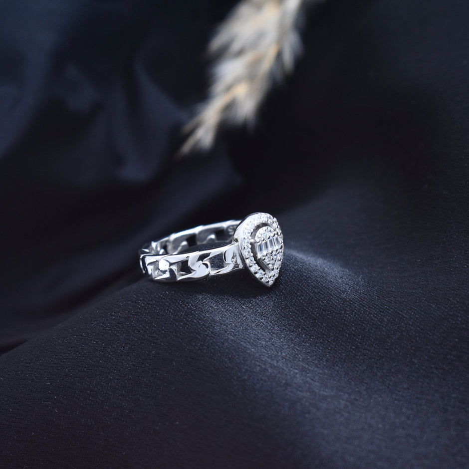 Silver Shield Crown Ring