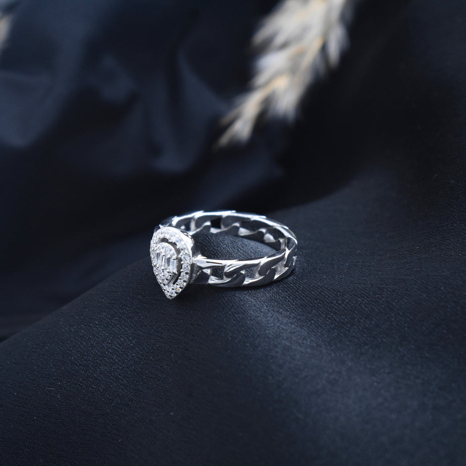 Silver Shield Crown Ring