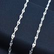 Elongated Dual-Link Silver Chain