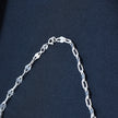 Elongated Dual-Link Silver Chain