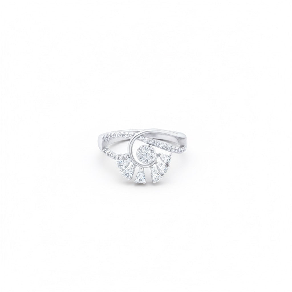 Crystal Swirl 925 Silver Ring