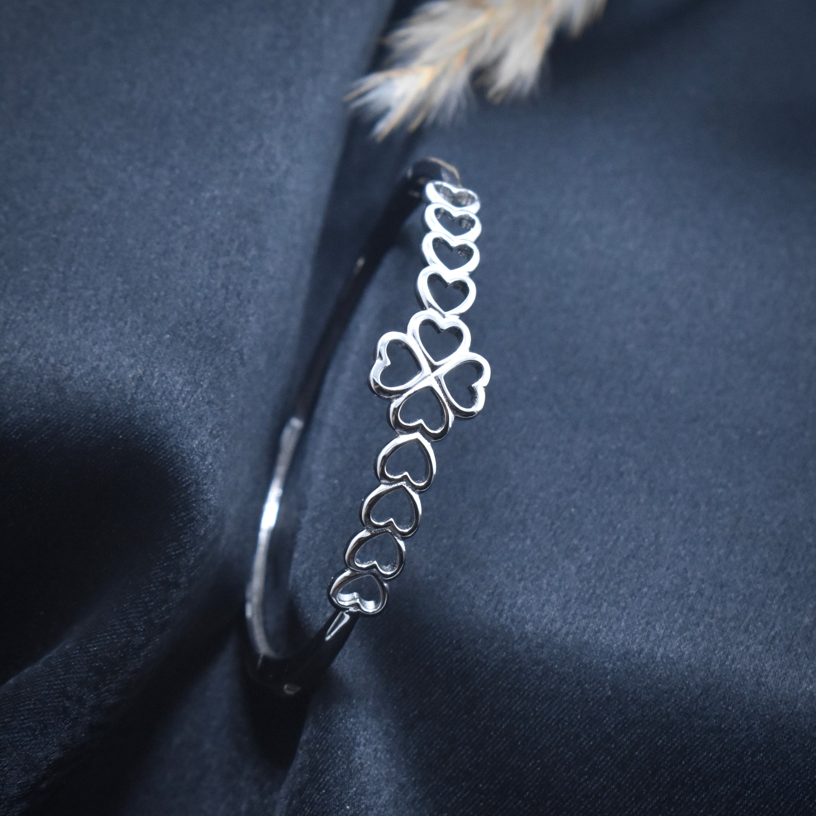 Clover Heart Silver Bracelet