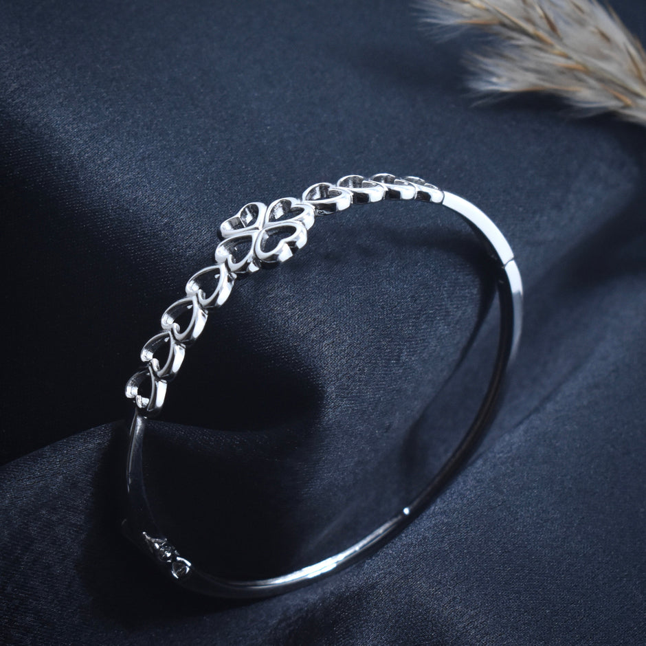 Clover Heart Silver Bracelet