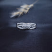 Silver Split Winged Sparkle Ring